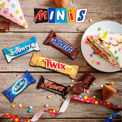 Mixed Minis Mars Snickers Twix Bounty MilkyWay Snack Misti - Confezione da 400g con 20 Barrette