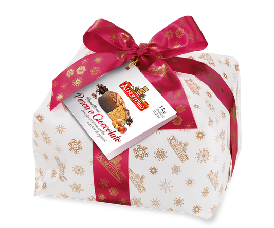 Panettone Albertengo Pesca e Cioccolato 1kg - Tuttodolceshop